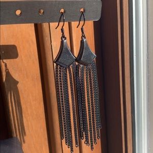 Black dangle earrings